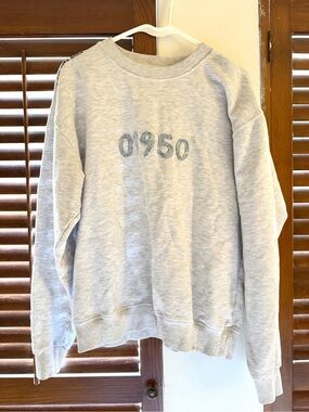 Unemployed Denim Gray Women's Crewneck Sweatshirt '01950' Print